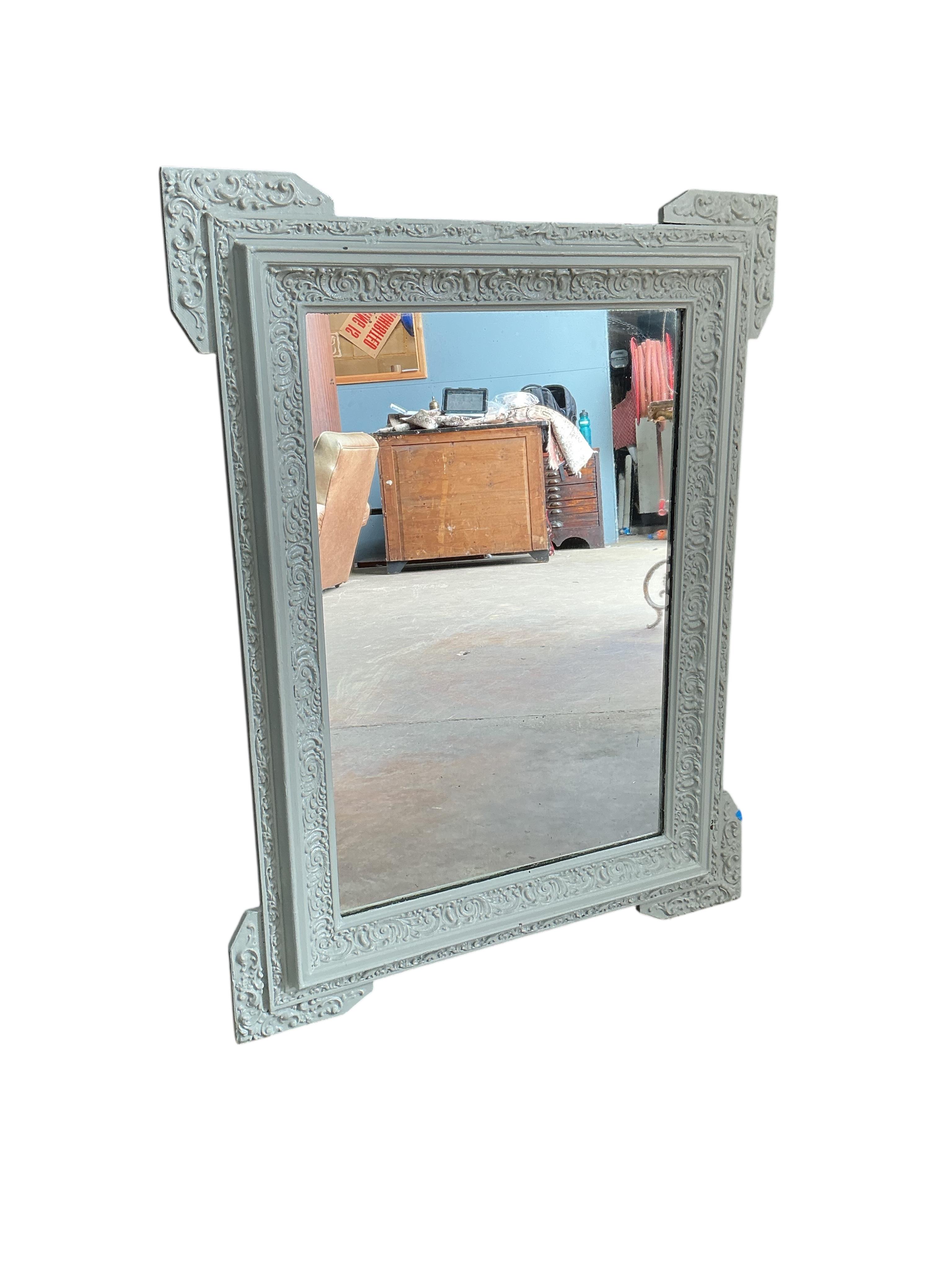 A Victorian rectangular later painted wall mirror, width 68cm, height 90cm